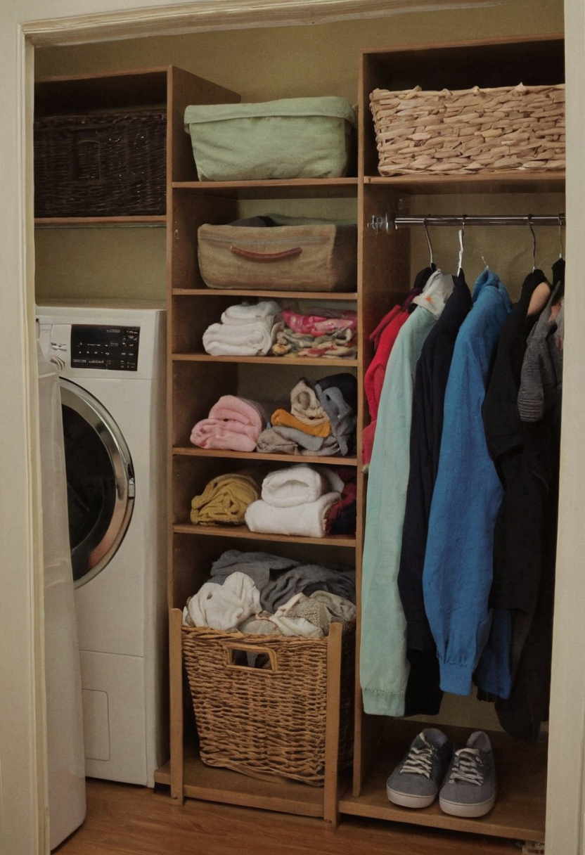 Laundry-day closet organization needs a landing zone for clean clothes before they become clutter editorial visual