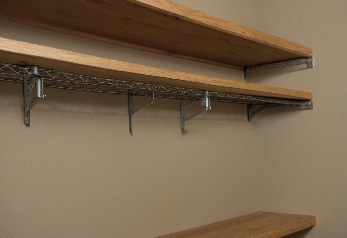 How does bracket spacing change closet shelving load ratings
